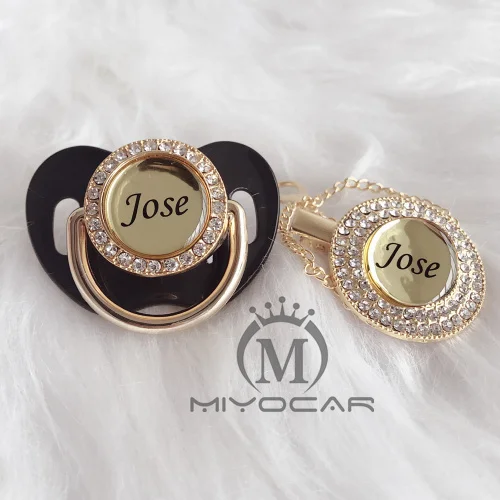 MIYOCAR персонализированные любое имя может сделать золото bling соска и соска клип BPA бесплатно пустышка bling уникальный дизайн P8 - Цвет: P4 0-6M