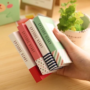 

1pc Cute Hard shell Sticky Notebook Set With Pen Trivial Book Notepad Office school Memo Pad Color Random Kids Gift