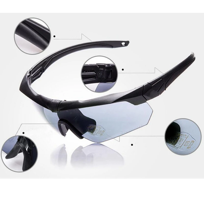 Спортивные солнцезащитные очки с защитой от уф400 лучей, велосипедные очки с 3 сменными линзами для велоспорта, бейсбола, рыбалки, лыжного бега, гольфа