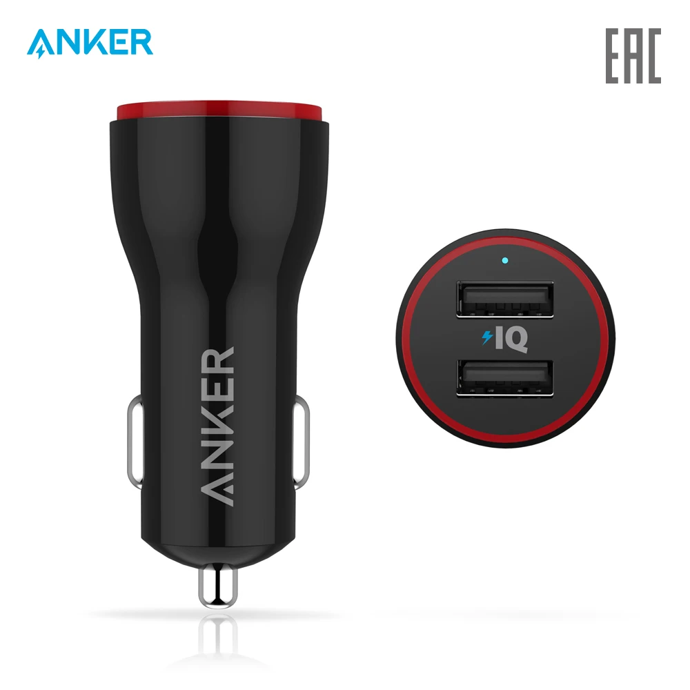 Автомобильное зарядное устройство Anker PowerDrive 2 Port Car Charger кабель Micro USB в комплекте
