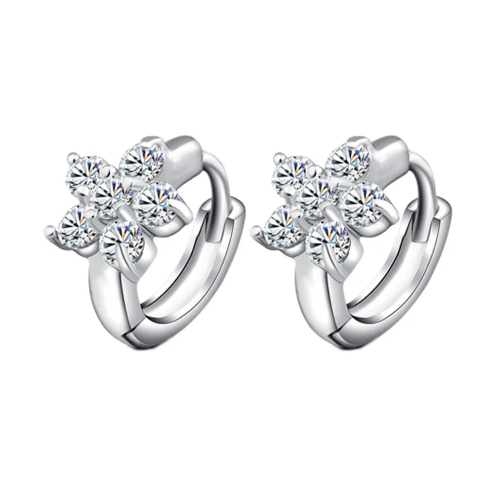 Серьги кольца женские с серебряным покрытием в виде снежинки|ear hoop earrings|drop earringshoop