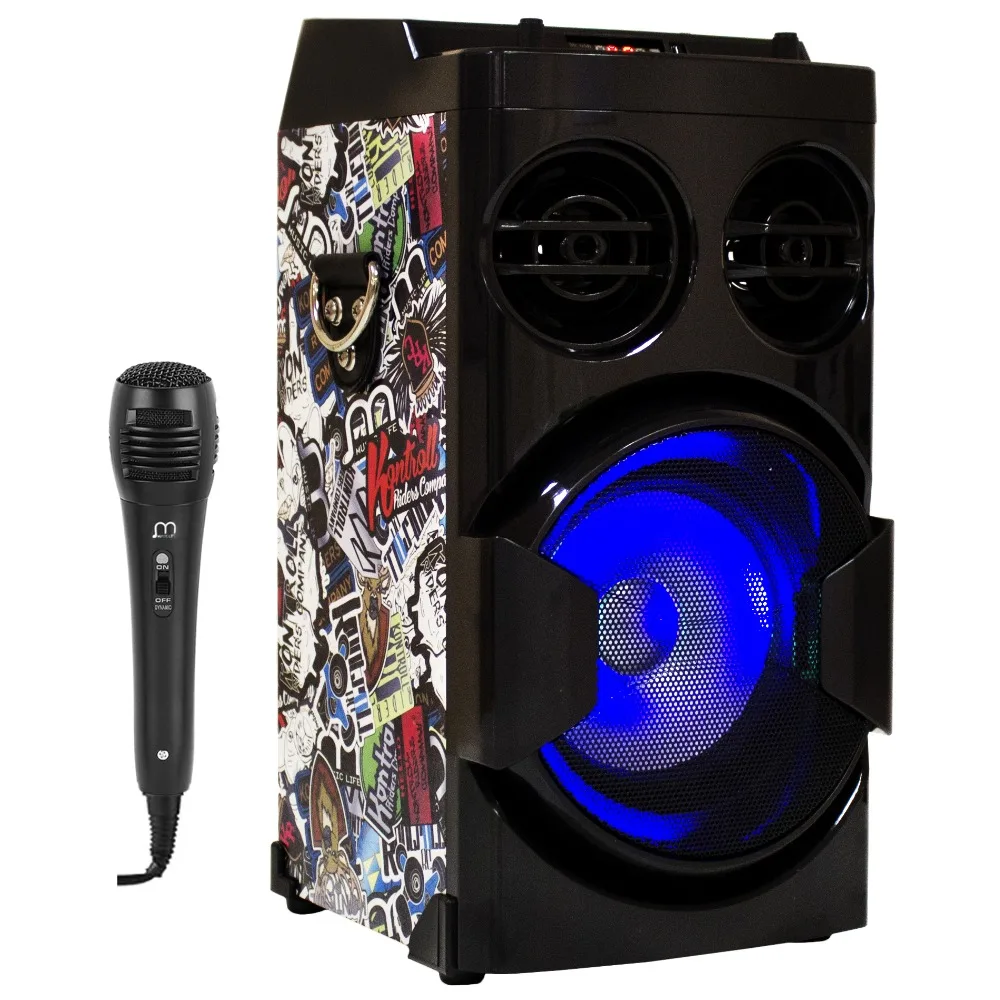 

Karaoke Speaker with Microphone USB Bluetooth Portable FM Radio TF Card Rechargeable with Remote