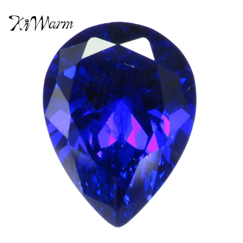 

KiWarm Fashion 16.87ct Unheate Royal Blue Sapphire Zirconia Gems 13x18mm Pear Cut AAAA+ Loose Gemstone for DIY Jewelry Making