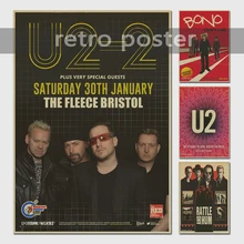 U2 Ireland Home Furnishing decor vintage Kraft acid rock music Poster Drawing core Wall stickers