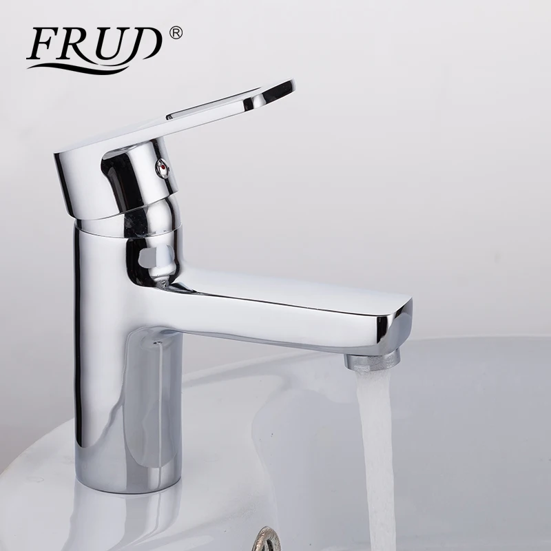 Смеситель для раковины FRUD R10072 хромированный кран горячей и холодной воды одна