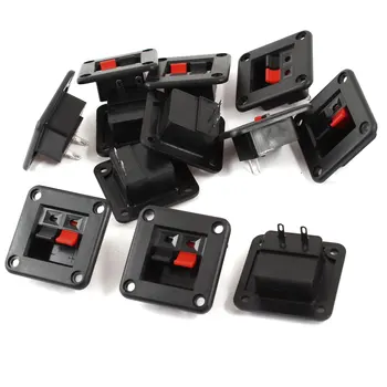 

UXCELL 12 Pcs 2 Terminal Single Row Square Shape 2 Position Speaker Connector Board