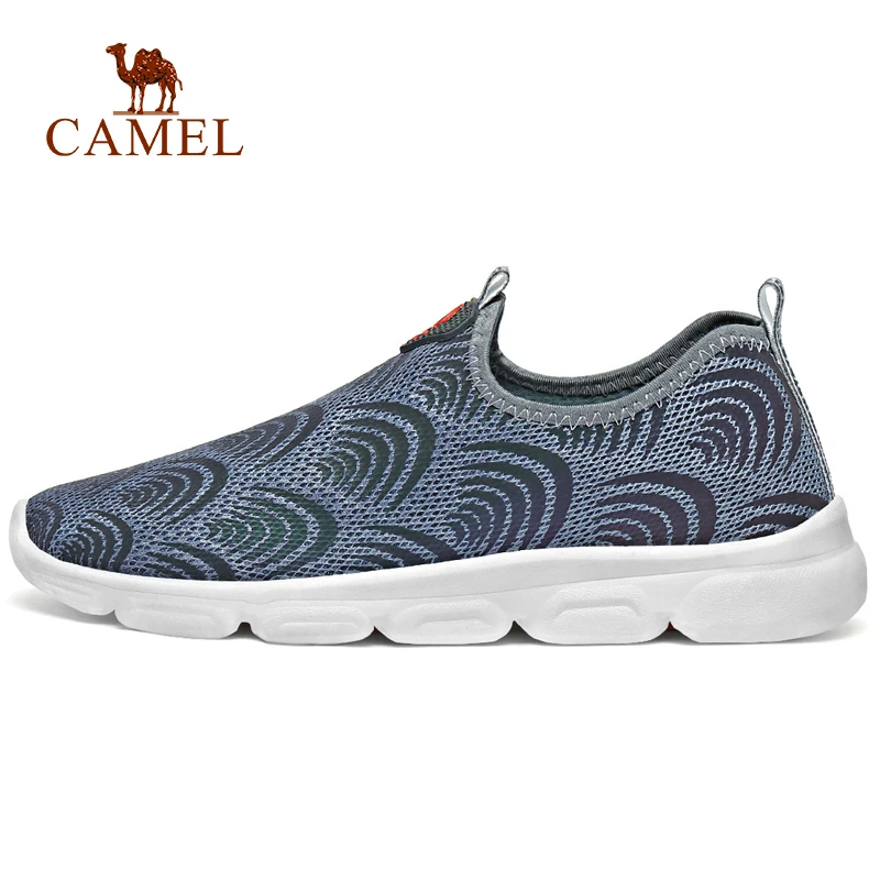 

CAMEL Men Slip On Outdoor Casual Walking Shoes Ultralight Anti-Slip Spring Summer Mesh Breathable Flat Shoes