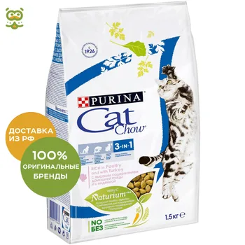 

Cat Chow Special Care 3 in 1 для кошек 3 в 1: профилактика МКБ, зубного камня, вывод шерсти, Мясо, 1,5 кг.