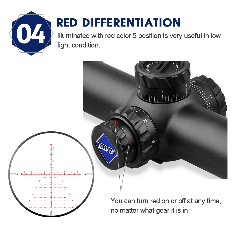 Дискавери HD 4-24X50 SFIR SLT FFP IR-MIL Тактический ДАЛЬНОБОЙНЫЙ охотничий прицел 34 мм трубка первый фокальный самолет прицел