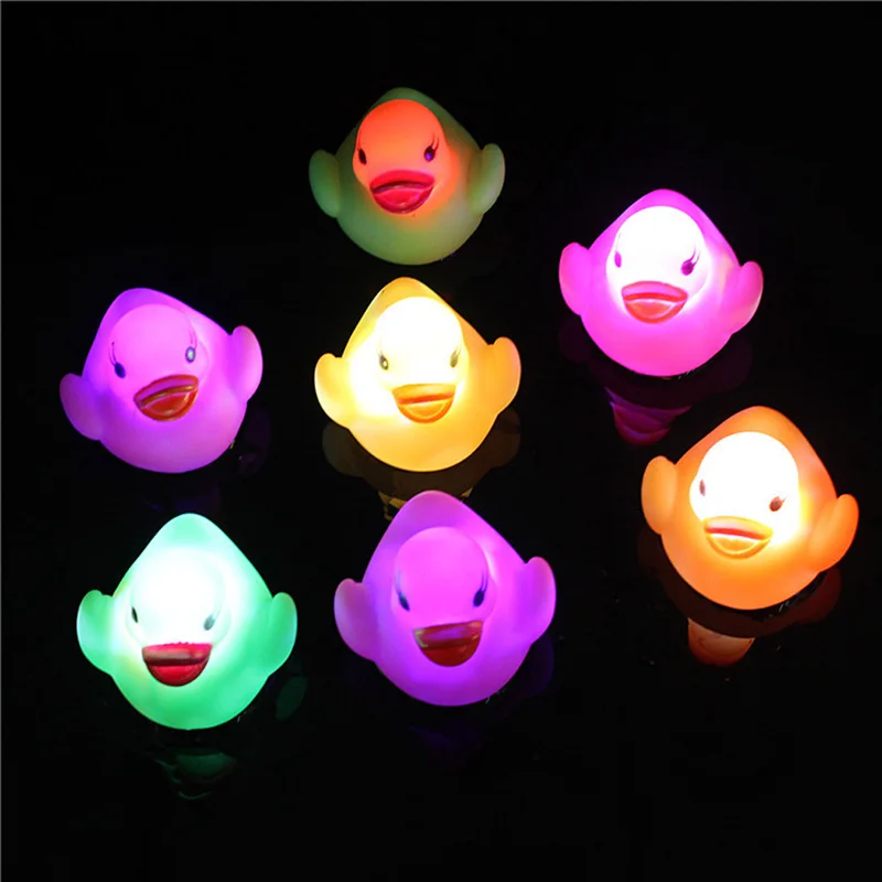 Baby Bath Toy Multi Color LED Lamp Light Yellow Duck Baby Bathing Toy