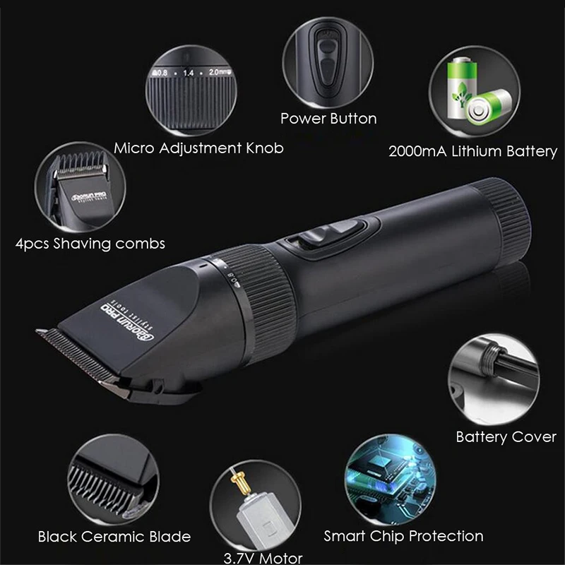  BaoRun Professional Clipper Hair Trimmer Beard For Men Electric Clippers Hair Cutting Machine Hair 