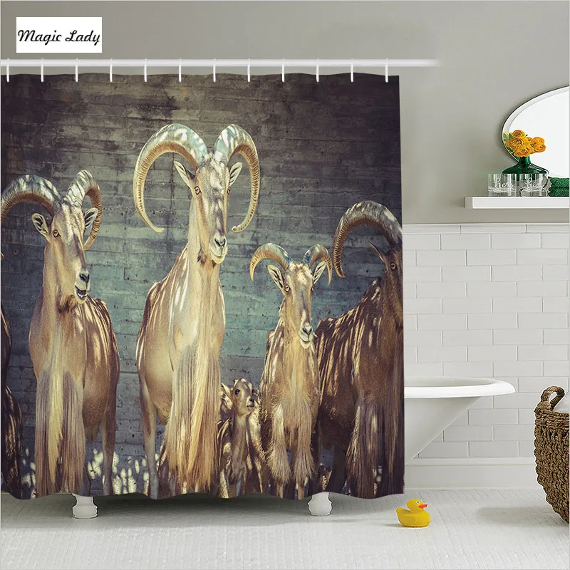 Shower Curtain With Animals Bathroom Accessories Capricorn Spanish