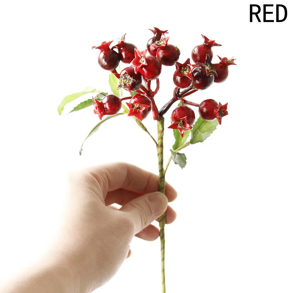 1pc 25cm Small Glass Berries Artificial Flower Red Wedding