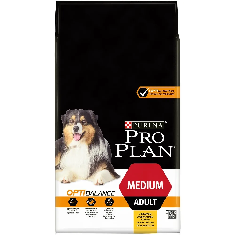 Корм для собак Purina Pro Plan, для взрослых собак средних пород, с комплексом OPTIBALANCE®, с высоким содержанием курицы, 7 кг