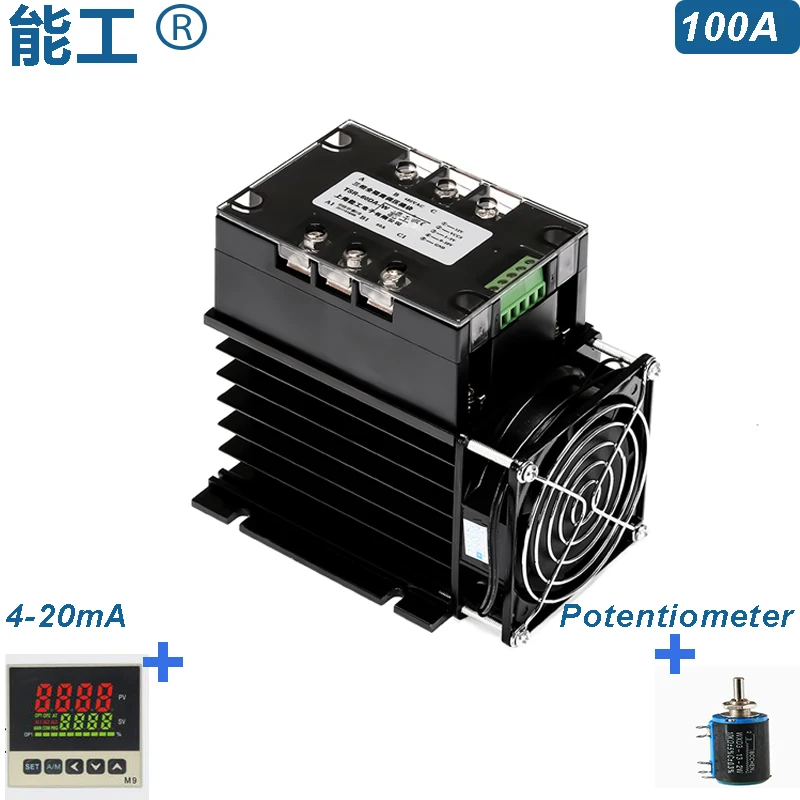 

4-20mA potentiometer three phase fully isolated 100A 380VAC AC voltage power control module for Infrared heating transformer