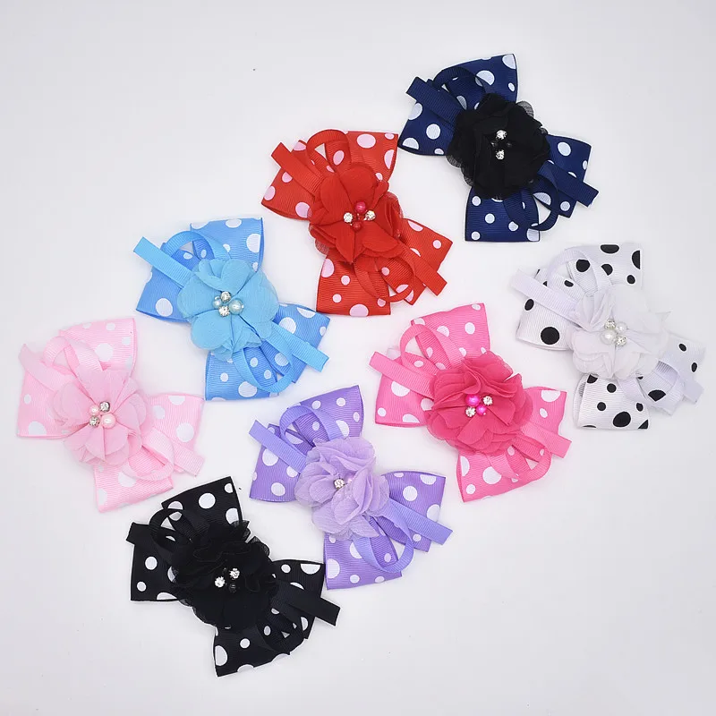 

1pcs Latest Style Twist Bowknot Fashion Hairpin With Diamond Dot Girl Large Bowknot Floral Hair Clip