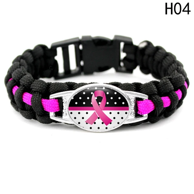 Breast Cancer Awareness Medical Alert Bracelet Outdoor Camping Rescue