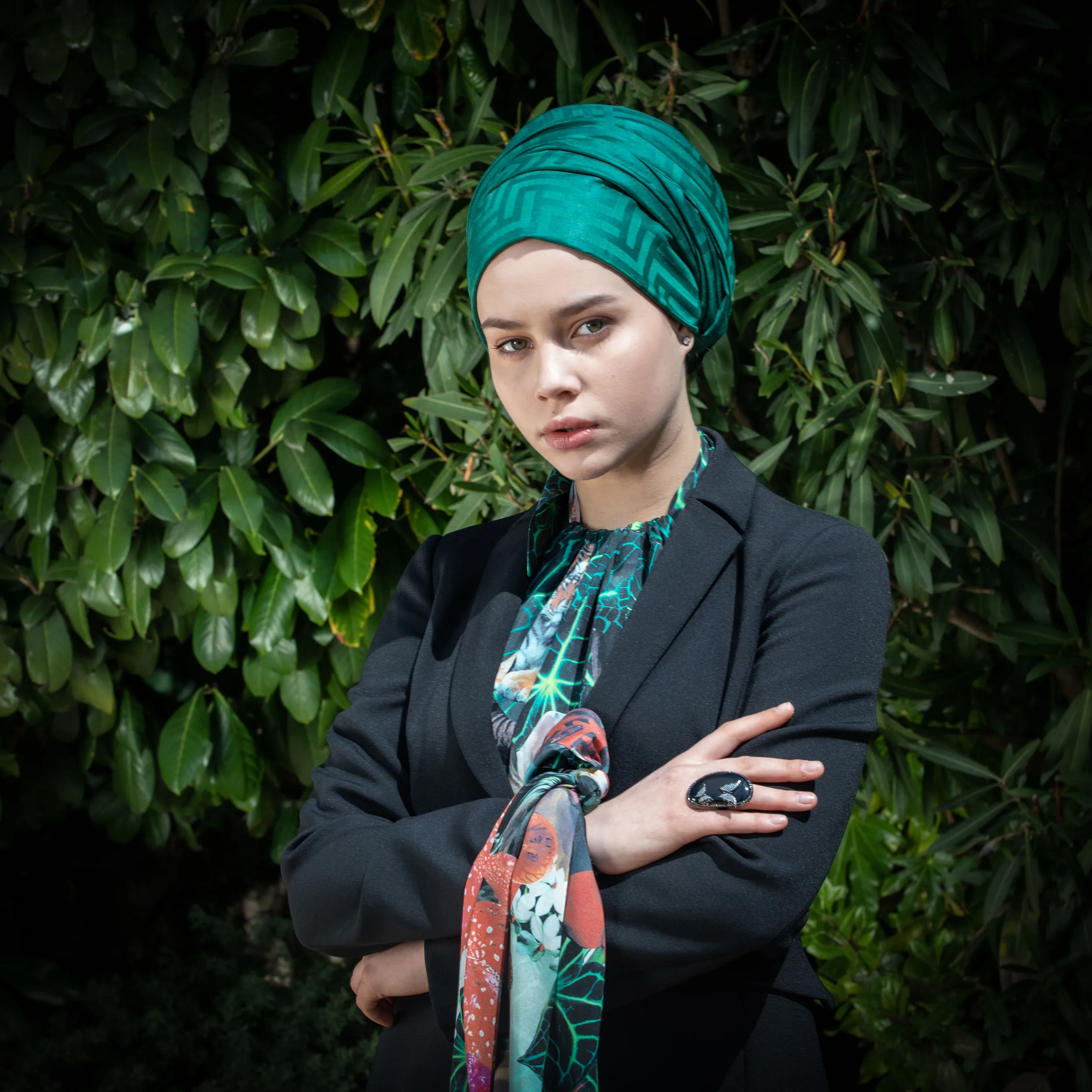 Шарф/шаль leynhyhf Green Bosna 190 см * 70 Шелк и шерсть|Женские шарфы| |