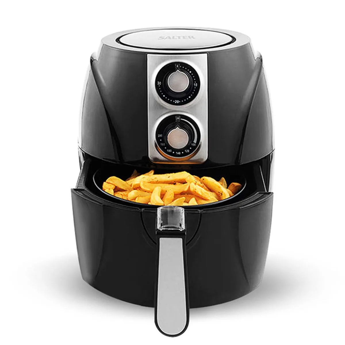Black Air Fryer 2500ml Cooker Pot Steamer Bakeware Household