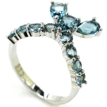 7.75 # Винтажный стиль Green Emerald Ladies Свадебный подарок 925 Черное золото Серебряное кольцо