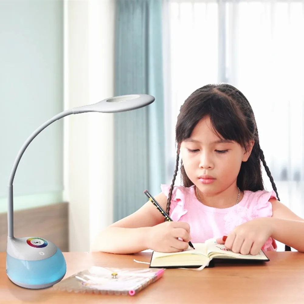 

Dimmable LED Desk Lamp Night Eye Care Flexible Gooseneck Table Light with 3 Dimming Levels Touch Control Living Color Reading