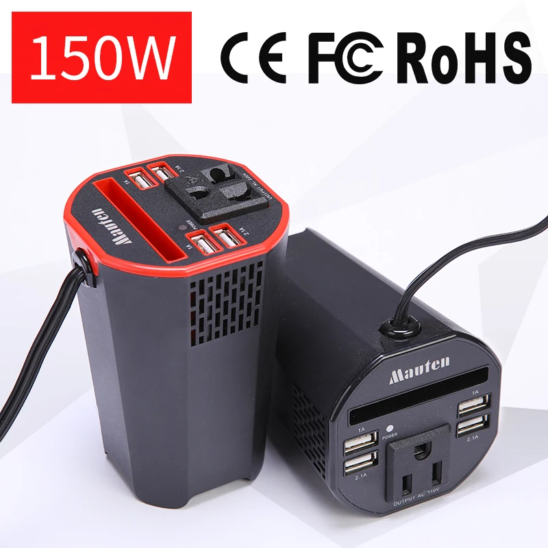 

The New Cup type Digitizing 150W Car Inverter Power Inverter USB Smart Digital Display Inverter Output Voltage 110 or 220 V