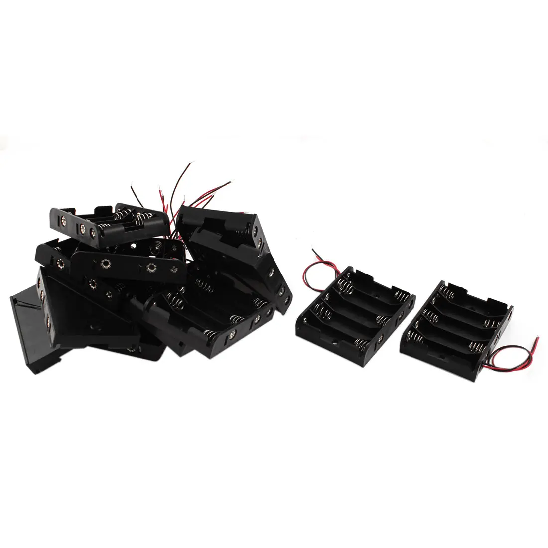 Uxcell 12Pcs Wire Leads Black 5 X 1.5V Aa Battery Batteries Holder Case . | 2xaa 4xaa 5xaa aa aaa cr123acr123