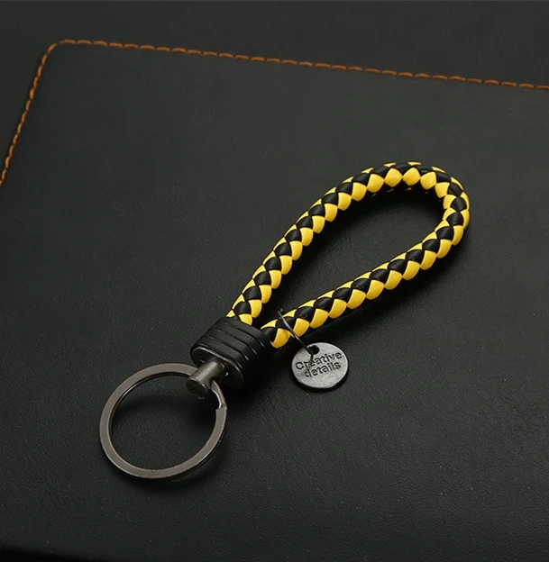 

TANGYIN 2018 New Charm Key Chain Hand-Knitted Leather Zinc Alloy Car Keychain Best Jewelry Gift for Men and Women Car Key Ring