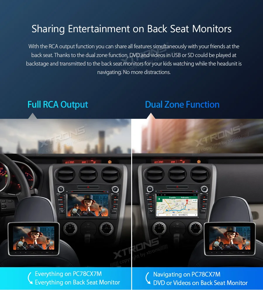 Sale XTRONS 7" Android 8.1 Quad Core 16GB ROM Car Multimedia DVD Player for Mazda CX-7 2007-2012 RCA GPS Navigation OBD DAB USB WIFI 8