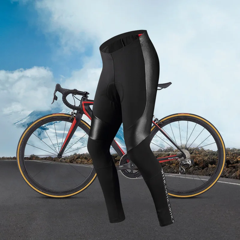 

Santic Men Cycling Long Padded Pants Winter 4D Cushion Pad Reflective Thermal Pants Keep Warm Cycling Pants Asian M7C04092