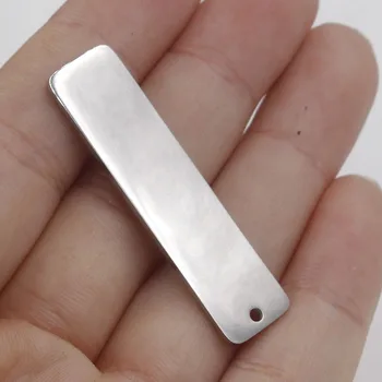 

Fnixtar Mirror Polished Stainless Steel Square Stamping Blank Charm Pendants Your Own Logo Charms 10*40mm 20piece/lot