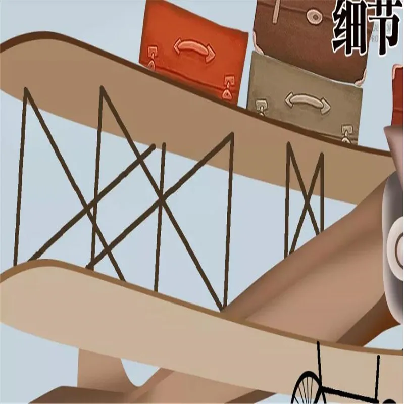 Hand-painted spaceship sky retro Nordic children custom large indoor wallpaper mural 3D photo wall Hand-painted spaceship sky retro Nordic children custom large indoor wallpaper mural 3D photo wall