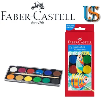 

Faber Castell Watercolor Paint Big Box 12 Colours With Brush , Safe For Children