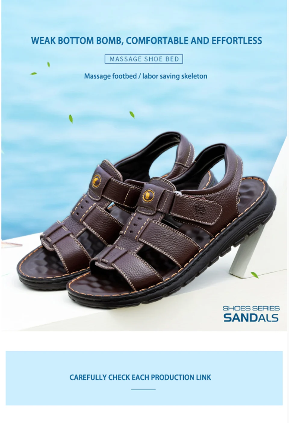 CAMEL/Новинка; повседневные мужские сандалии в деловом стиле; удобная обувь из натуральной кожи; мягкие эластичные текстурированные мужские сандалии из воловьей кожи