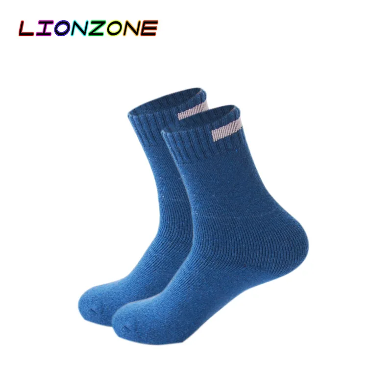 LIONZONE Твердые кашемировые носки из мериносовой шерсти с тканевым дизайном 10 цветов зимние теплые термоноски - Цвет: Blue