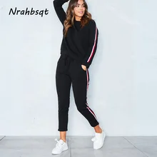 NRAHBSQT, одноцветные беговые костюмы для женщин, спортивный костюм для фитнеса, набор для бега, пуловер, топы, женские штаны, спортивный костюм для отдыха RS017