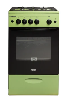 

Gas stove REEX CG-54297 EGN green without cover, cast iron grill, gas control