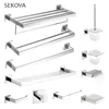 Bathroom accessories Stainless Steel Chrome Polished Towel Bar Soap Dish Paper Holder Towel Ring  Stacks Bathroom Hardware Set ► Photo 1/6