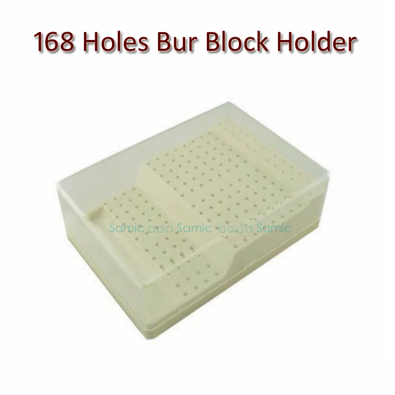 Dental RA FG 168 Holes Bur Block Holder Station with Lid Plastic Holds