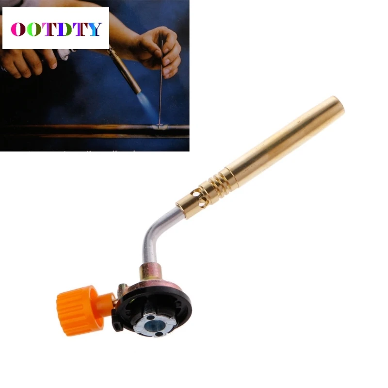 

OOTDTY Flamethrower Burner Butane Gas Blow Torch Lighter Hand Ignition Camping Welding BBQ Tools Portable And Safe