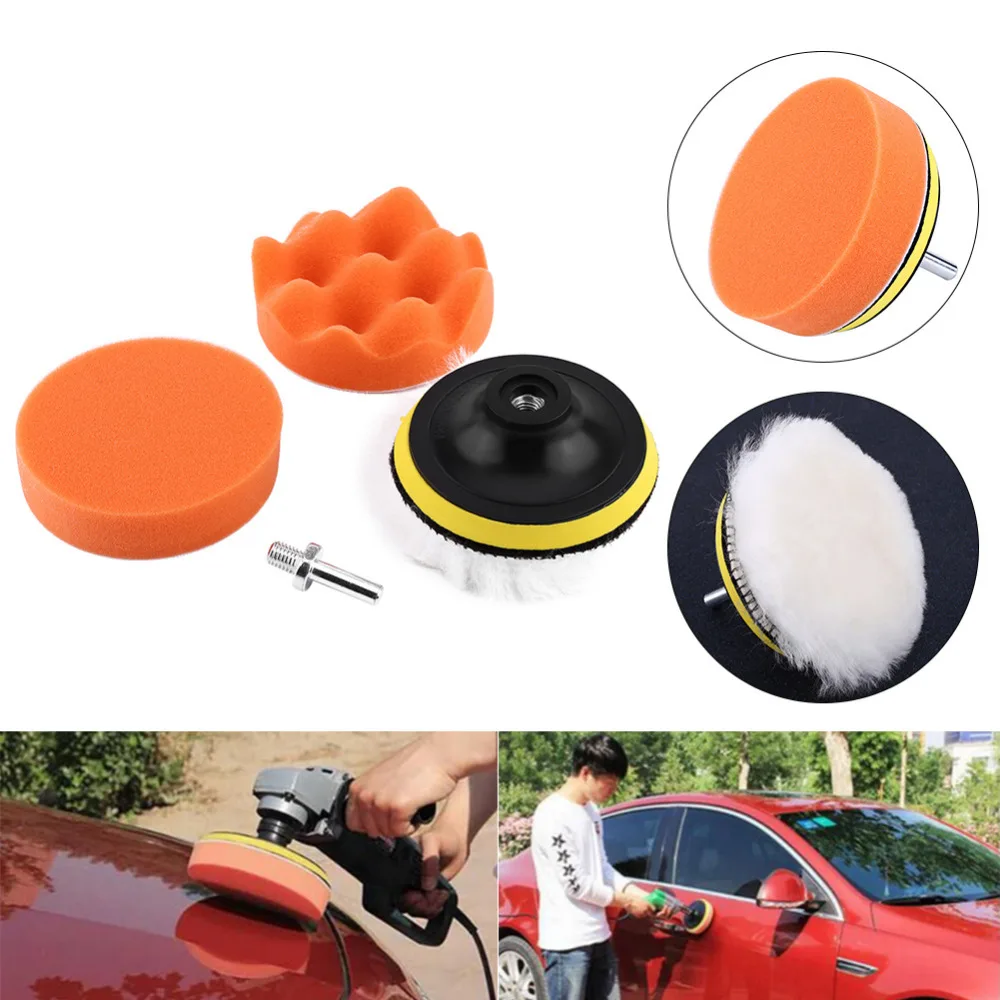 

5Pcs 4" Polishing Buffing Pad Kit Tool Car-Styling For Car Polisher Buffer With M10 Drill Adapter