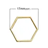 8Seasons Zinc Based Alloy Connectors Findings Honeycomb Gold Plated Hollow DIY Components 17mm( 5/8