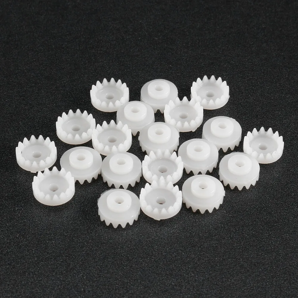 

Uxcell 20Pcs 3.9x8.5mm 15 Teeth Plastic Bevel Gear 2mm Shaft for DIY Car Robot Model Making Motor Toy Accessories C152A
