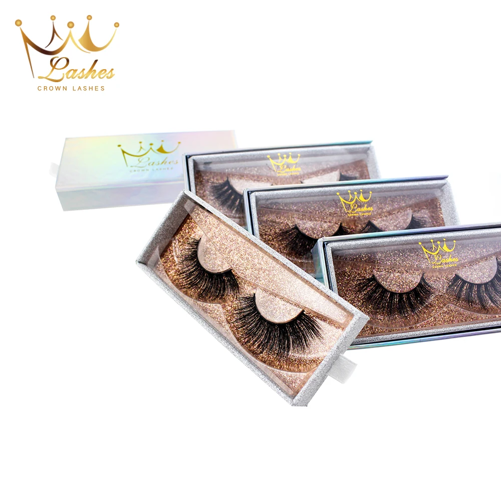 

crown lashes 6d mink eyelashes custom box 3d mink lashes