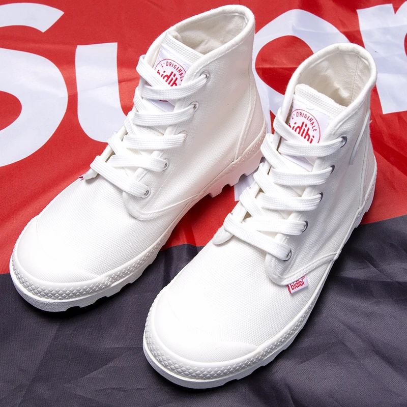 Big Size 36-48 Yards Canvas Shoes Men Round Head Quality High-Top Lace-Up Breathable Soft Flats Footwear Outdoor Casual Shoes (5)