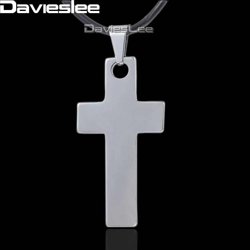 Buy Davieslee Polished Cross Pendant Necklace Mens