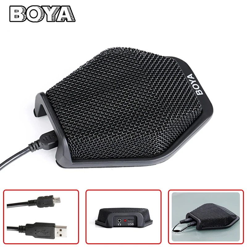 

BOYA BY-MC2 3.5mm Jack & USB Condenser Desktop Conference Computer Microphone for Windows Mac Laptop for Meeting Seminar Speech