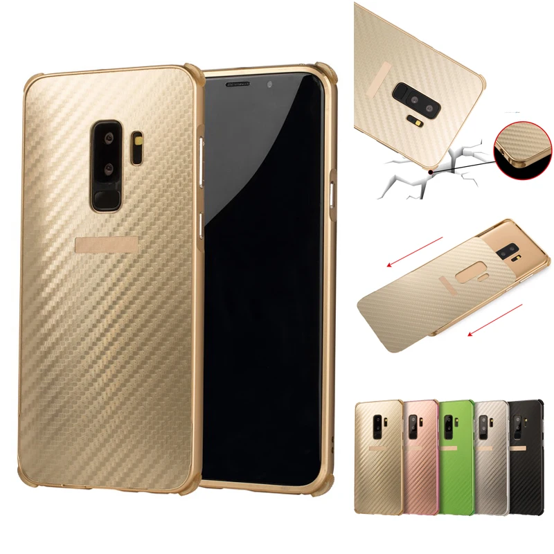 

Luxury Aluminum Metal Frame For Samsung Galaxy S9 Bumper Case S9 Carbon Fiber Back Cover 2 in 1 Case for Samsung Galaxy S9 5.8''