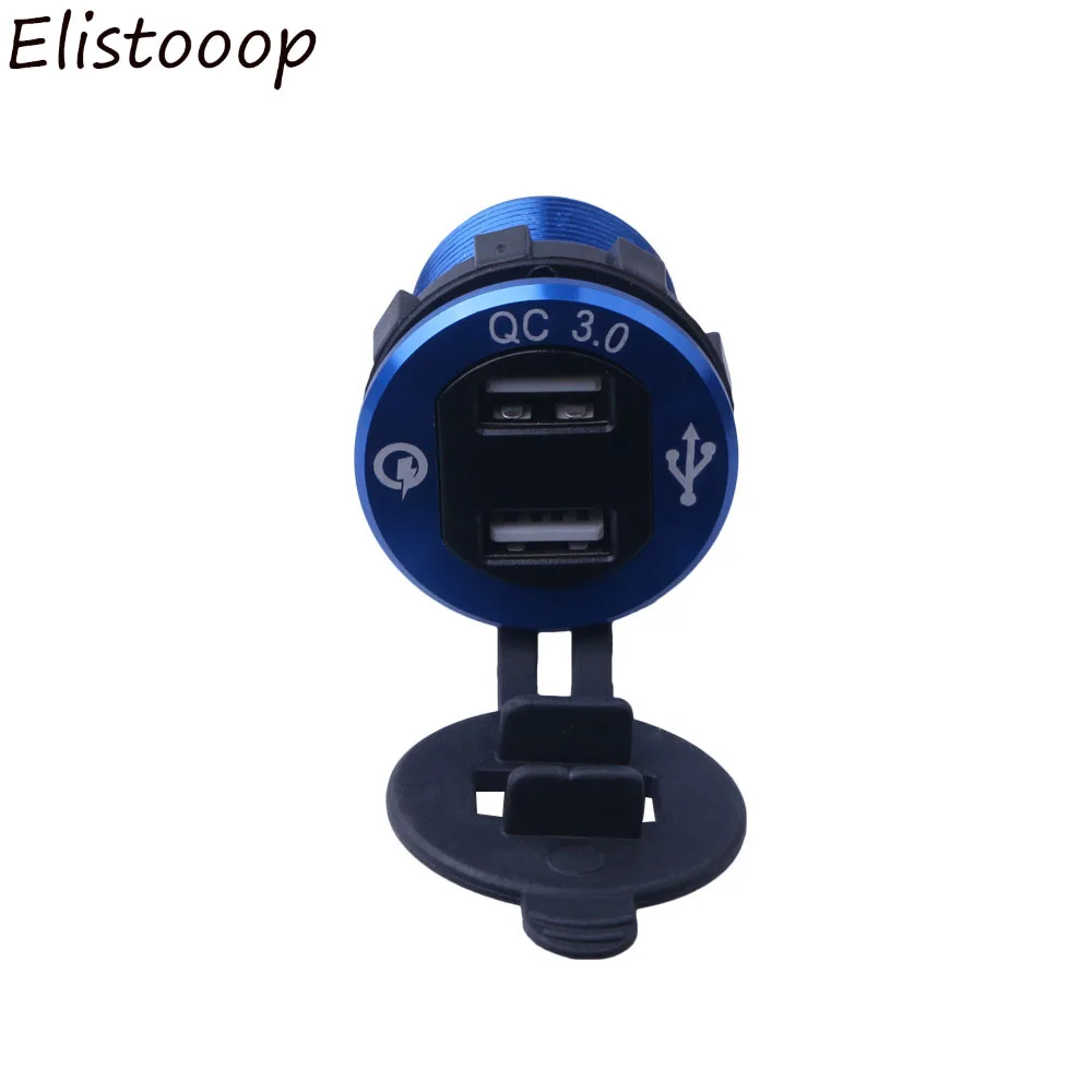 Elistooop металлический двойной USB прикуриватель адаптер напряжение дисплей мотоцикл зарядное устройство для BMW Moto Plug