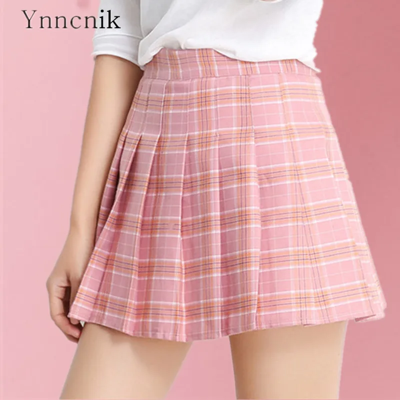 Ynncnik College Students Skirts Plaid Mini Pleated Skirt With Safe ...